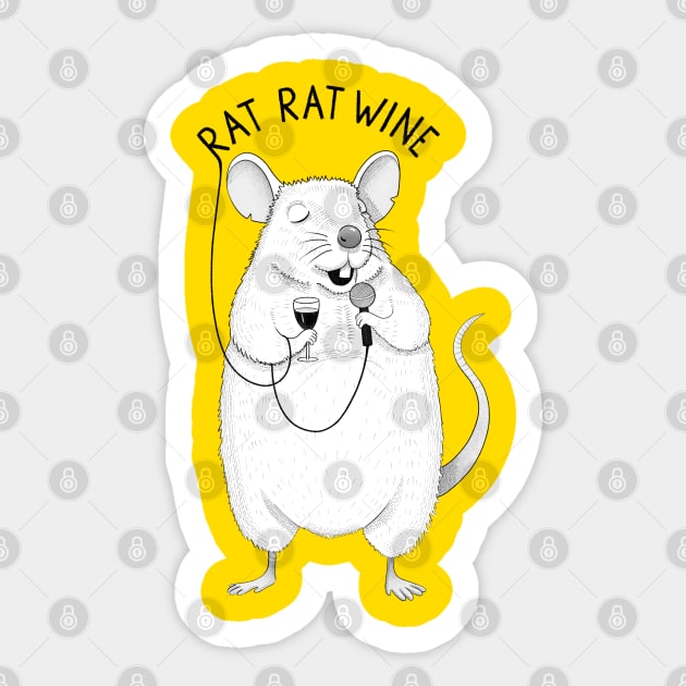 Rat Rat Wine | Animal Karaoke Sticker by DrawingEggen